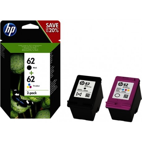 Pack 2 Cartouches Noir + Couleur XL générique pour HP Envy 5640/ Officejet  5740/ Envy 7640 (N°62XL)
