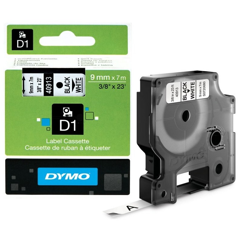 Dymo Ruban D'étiquette Noir Sur Blanc Pour Dymo D1 45013 12mm 7m - Prix pas  cher