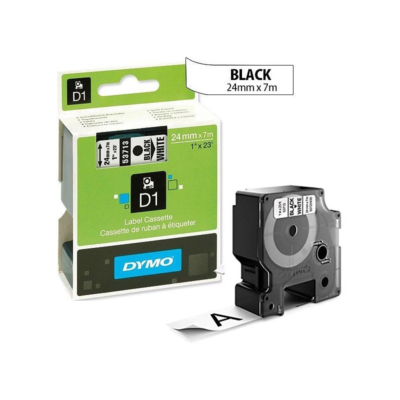 Dymo Ruban cassette Dymo 6 mm x 7 m noir et blanc - prix pas cher