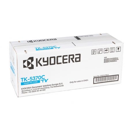 Toner Cyan Kyocéra pour ECOSYS MA3500cix, PA3500cx ... (TK-5370C)