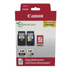 Multipack Canon (PG-540/CL-541) et 50 feuilles papier photo 10 x 15 pour Pixma MG2150 / MG3150...