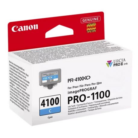 Cartouche Cyan Canon pour IMAGEPROGRAF PRO 110/ PRO 1100 GB(PFI-4100C)