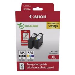 Pack de 2 Cartouches Jet d'encre (noir + couleur) pour Pixma PIXMA TS 7640I/ 7650I .. (PGI-585XL / CLI-586XL)